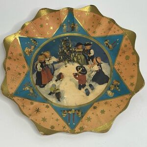 Vintage W. Germany Paper Bowl Kathe Kruse Steiff and Erzgebir Christmas Rare
